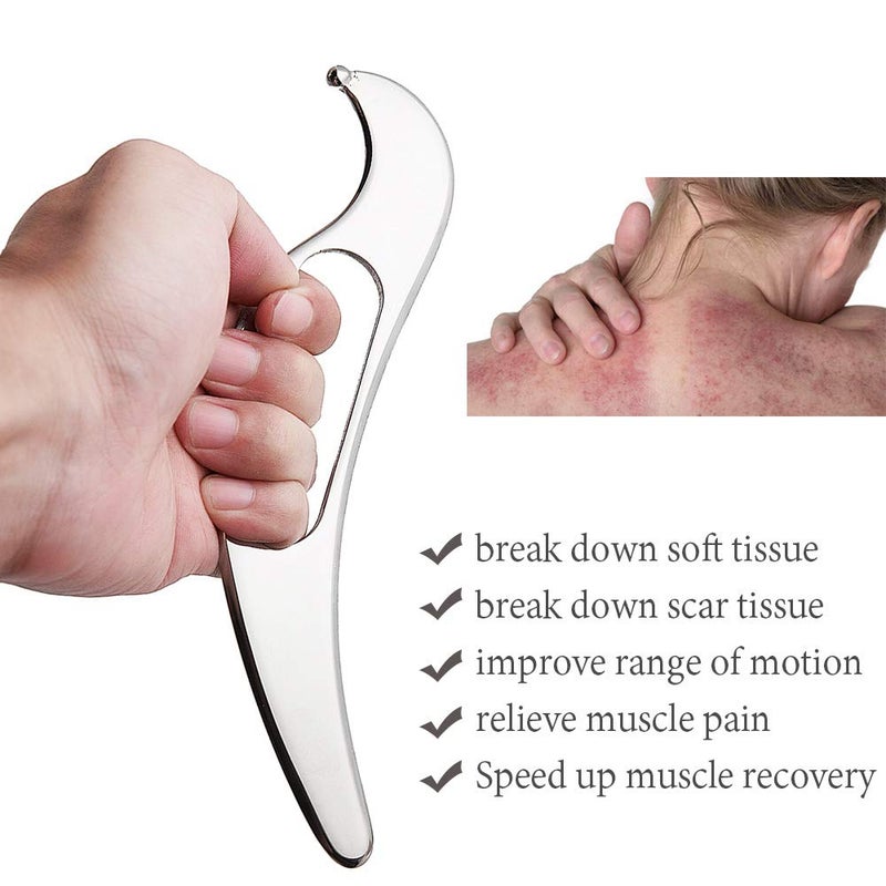 Allshow Guasha Tools, Stainless Steel Scraping Massage Tools, Muscle Scraper Massage Tools for Soft Tissue Mobilization Therapy and Deep Tissue Muscle Scraping - Image 2